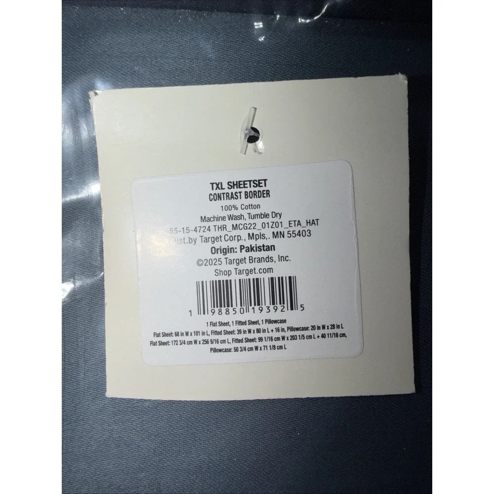 Threshold Twin XL  Performance Sheet Set (Blue) Flat sheet, Fitted, Pillowcase